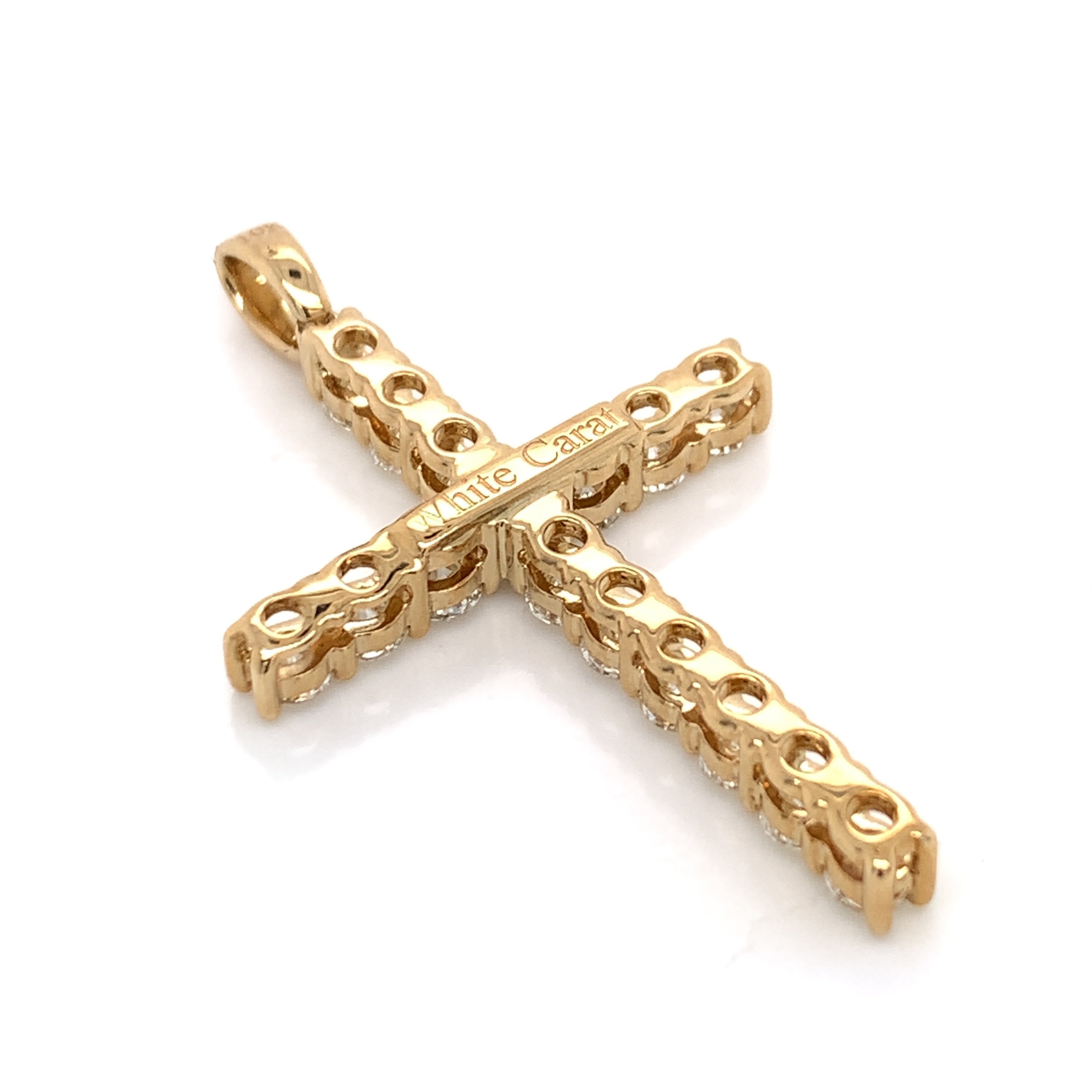 1.50 CT. Diamond Cross Pendant in 10KT Gold - White Carat Diamonds 