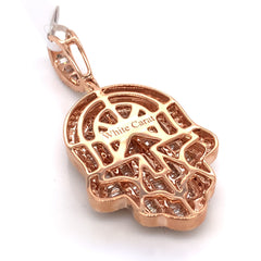 3.00 CT. Diamond Hamsa Hand Pendant in 10K Gold - White Carat Diamonds 