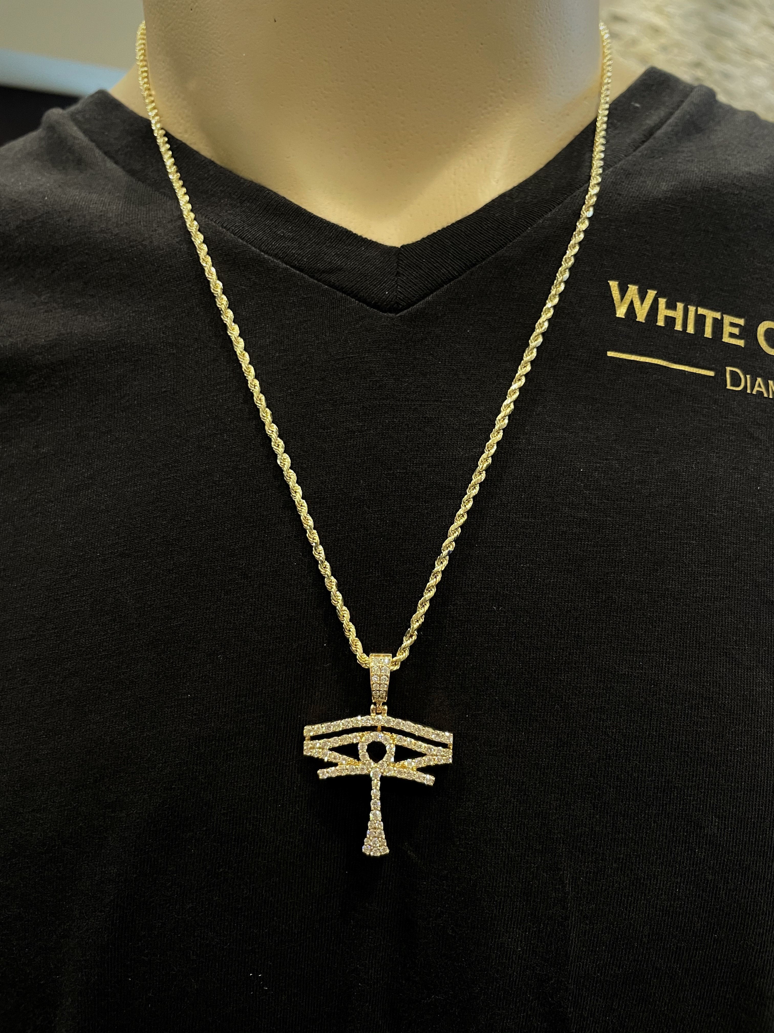 2.01 CT. Diamond Eye of Horus Pendant in 10K Gold - White Carat Diamonds 