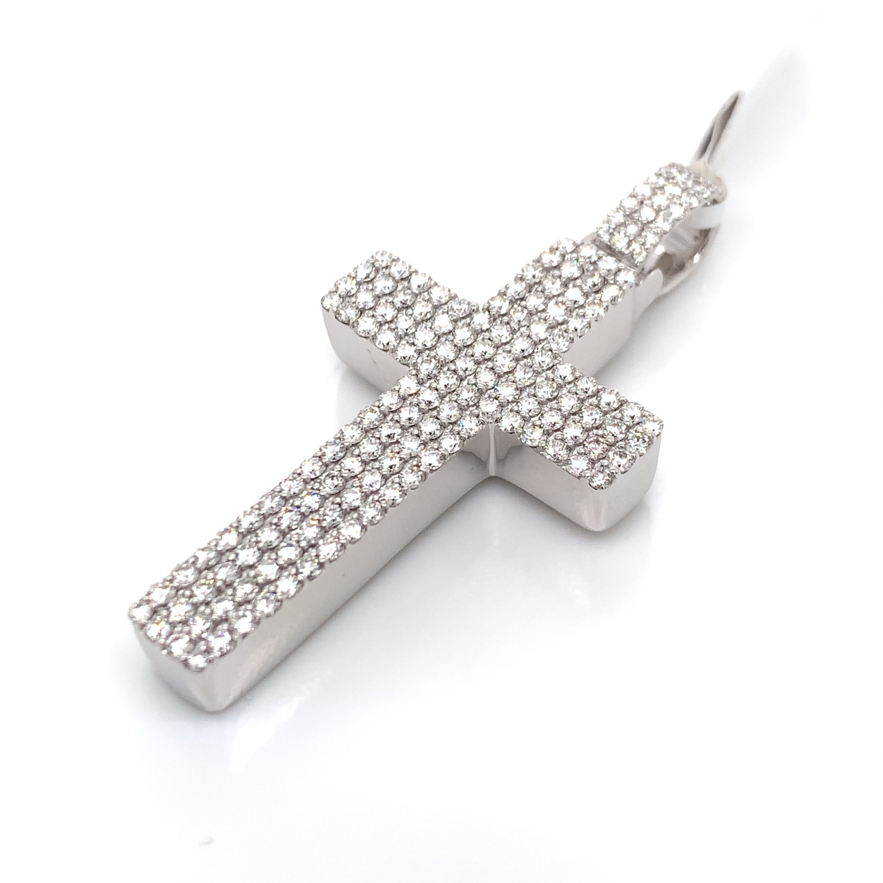 3.00 CT. Diamond Cross Pendant in 10K Gold - White Carat Diamonds 