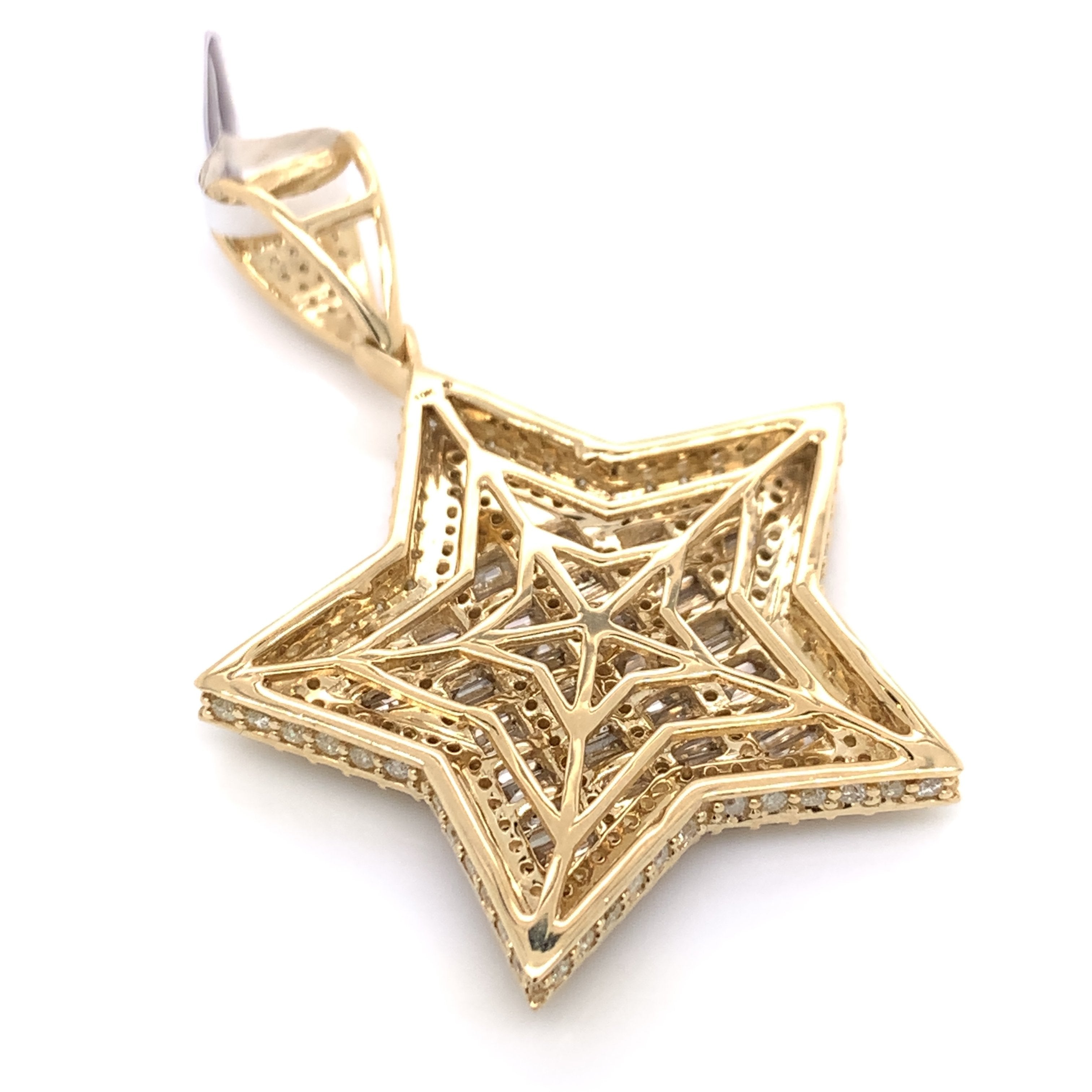 2.00 CT. Diamond Star Pendant in 10K Gold - White Carat Diamonds 