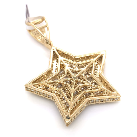 2.00 CT. Diamond Star Pendant in 10K Gold - White Carat Diamonds 