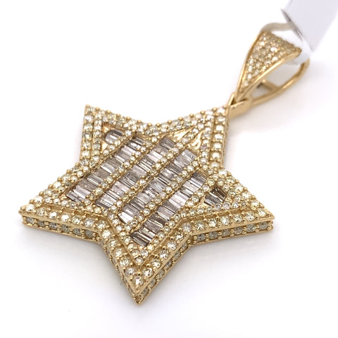 2.00 CT. Diamond Star Pendant in 10K Gold - White Carat Diamonds 