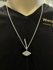 1.50 CT. Diamond Eye Pendant in 14K White Gold - White Carat Diamonds 