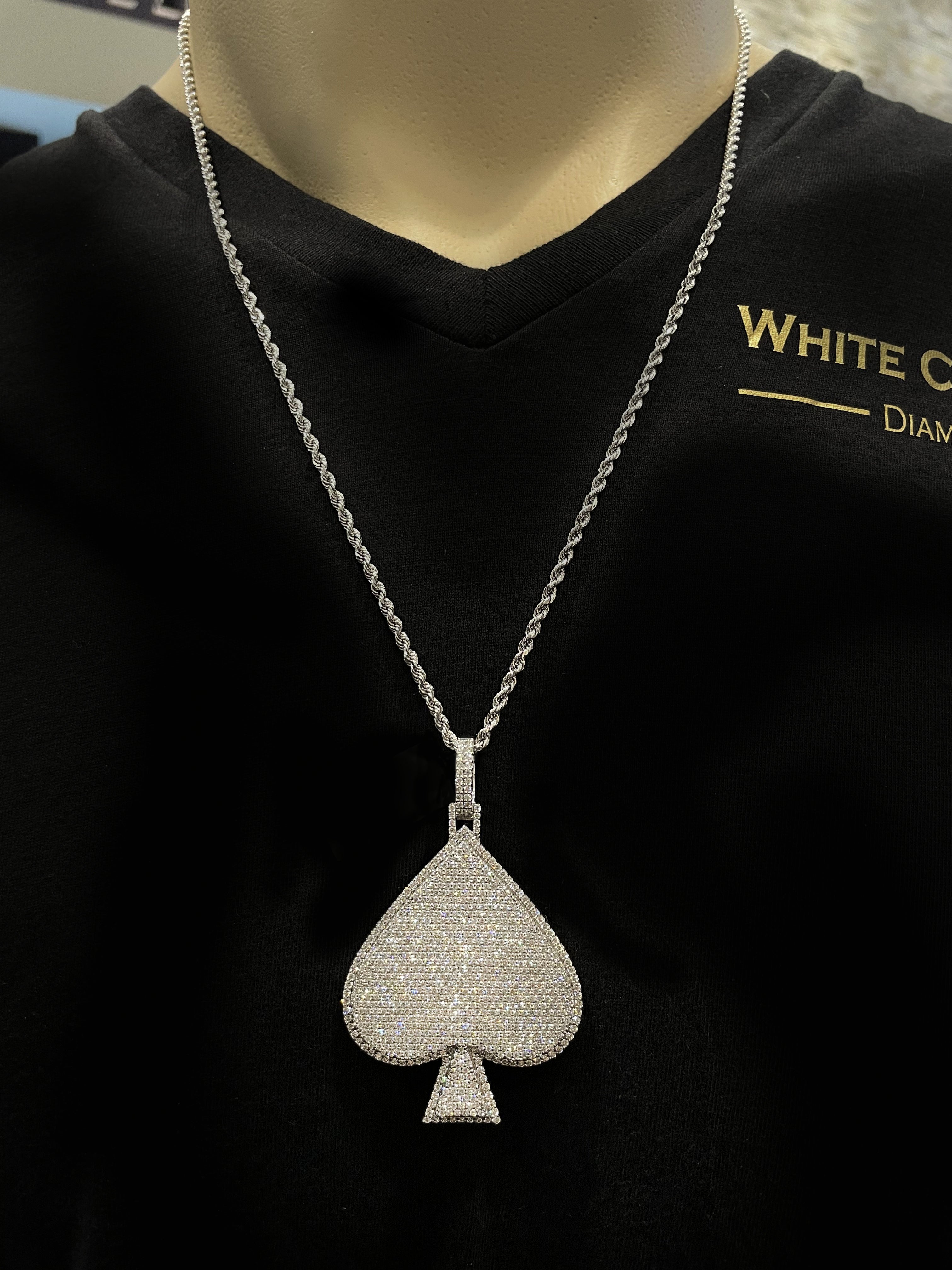 VVS Diamond Ace of Spades Pendant 10K - White Carat - USA & Canada