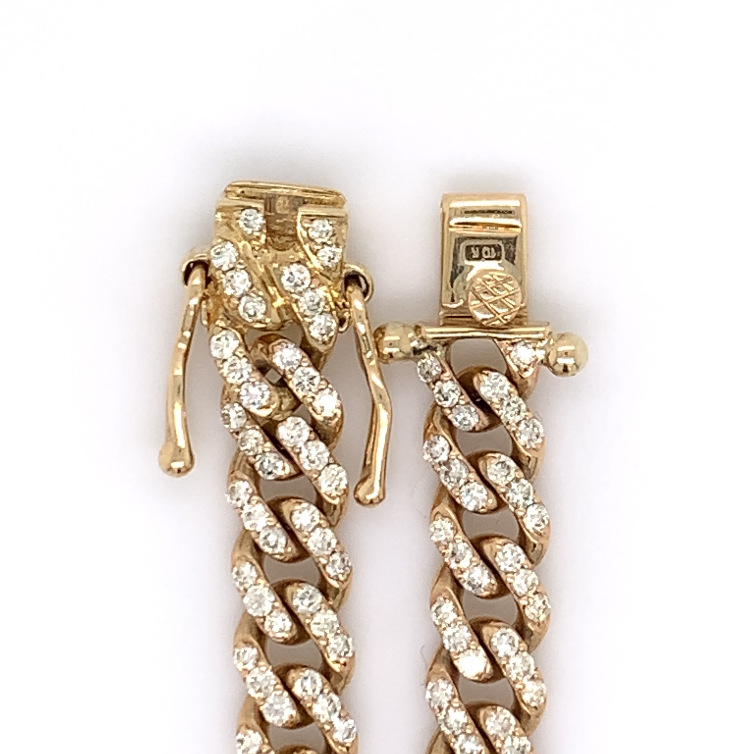 3.50 CT. Diamond Cuban Bracelet in 10K Gold - 6.5mm - White Carat Diamonds 