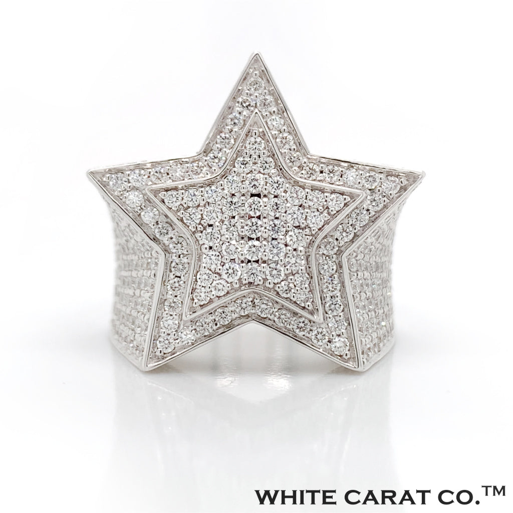 3.50 CT. Diamond Star Ring in Gold 14K - White Carat - USA & Canada