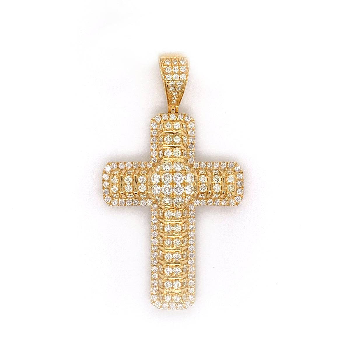 Diamond Yellow Gold Cross Pendant 10K - White Carat - USA & Canada