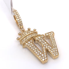 1.30 CT. Diamond Initial "W" Pendant in 10K Gold - White Carat Diamonds 