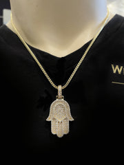 Diamond Hamsa Hand Pendant 10K - White Carat - USA & Canada