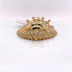 2.02CT Diamond 14K Yellow Gold Lion Pendant - White Carat - USA & Canada
