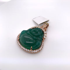 1.55CT Diamond 10K Rose Gold Buddha Pendant - White Carat - USA & Canada