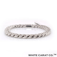 Diamond Cuban Bracelet White Gold 10K - White Carat - USA & Canada
