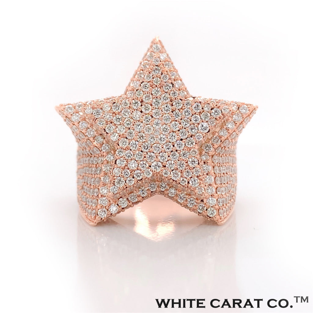 9.00 CT. VVS Diamond Star Ring in Gold - White Carat - USA & Canada