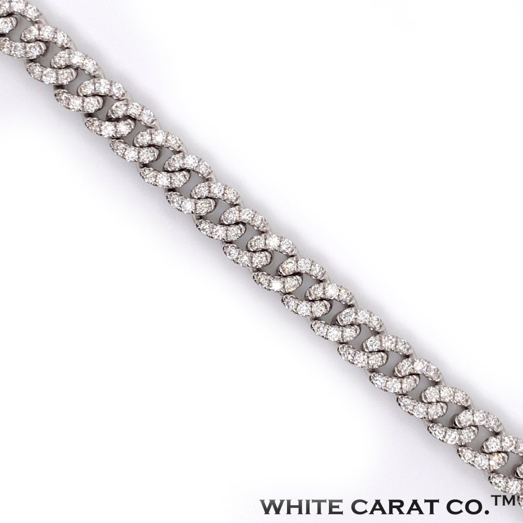 Diamond Cuban Bracelet White Gold 10K - White Carat - USA & Canada