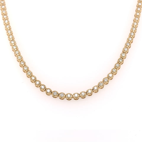 4.50 CT. - 8.0 CT. Diamond Crown Setting Tennis Chain in Gold - White Carat - USA & Canada