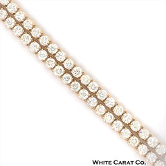 17PT- 19.00 CT. VVS Tennis Necklace in 14K Yellow Gold (4 Prong) - White Carat - USA & Canada