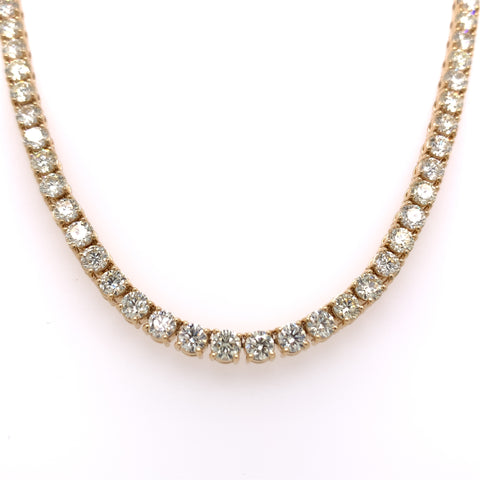 18.00 CT. - 35.00 CT. 21 Pointer Diamond Four Prong Tennis Chain in Gold - White Carat - USA & Canada