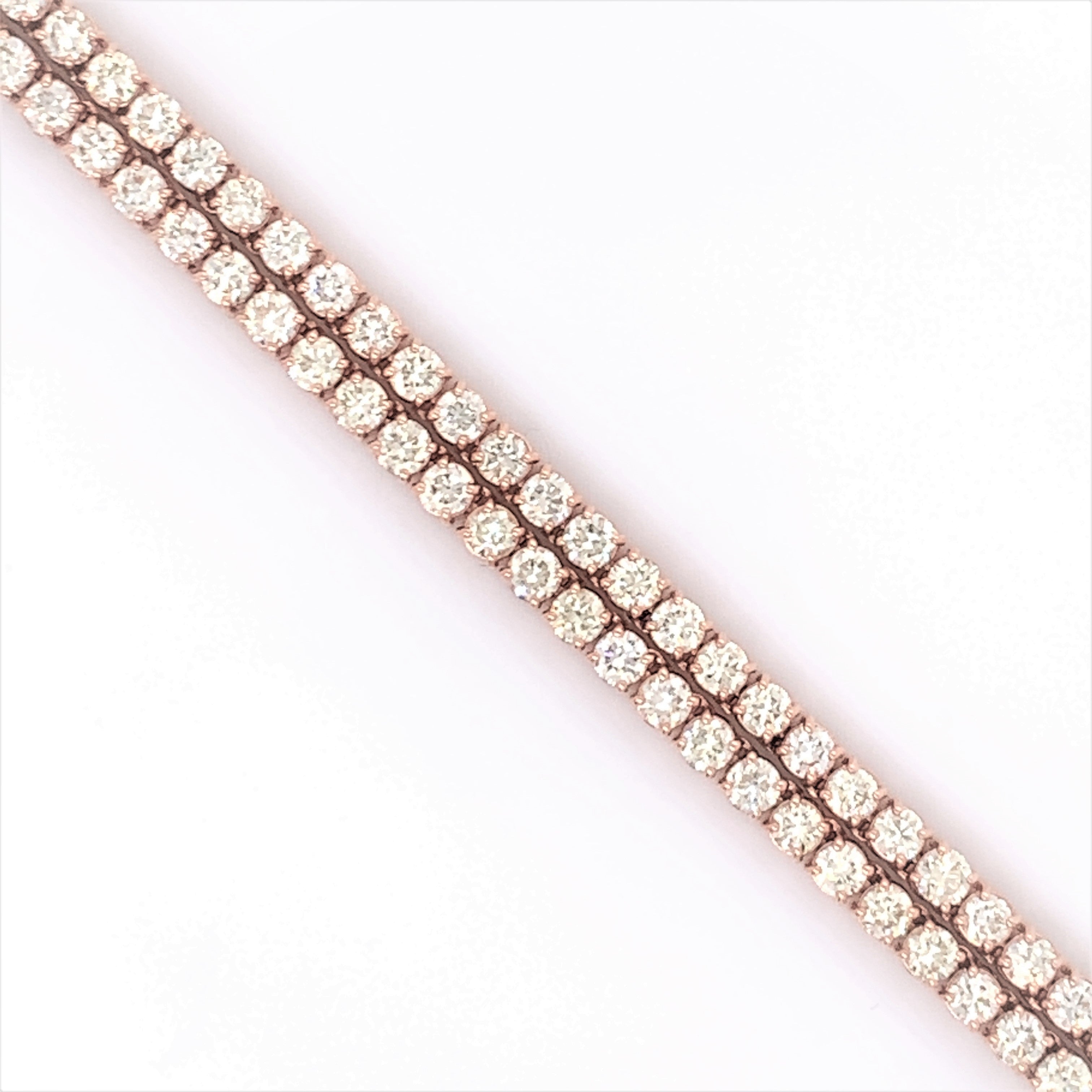 4PT- 13.63 CT. VVS Tennis Necklace in 14K Rose Gold (4 Prong) - White Carat - USA & Canada