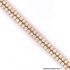 4PT- From 7.00 CT - 14.20 CT. Tennis Necklace 14K Yellow Gold (4 Prong) - White Carat - USA & Canada