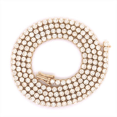 4PT- 13.63 CT. Tennis Necklace in 14K Yellow Gold (4 Prong) - White Carat - USA & Canada