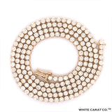 4PT- From 7.00 CT - 14.20 CT. Tennis Necklace 14K Yellow Gold (4 Prong) - White Carat - USA & Canada