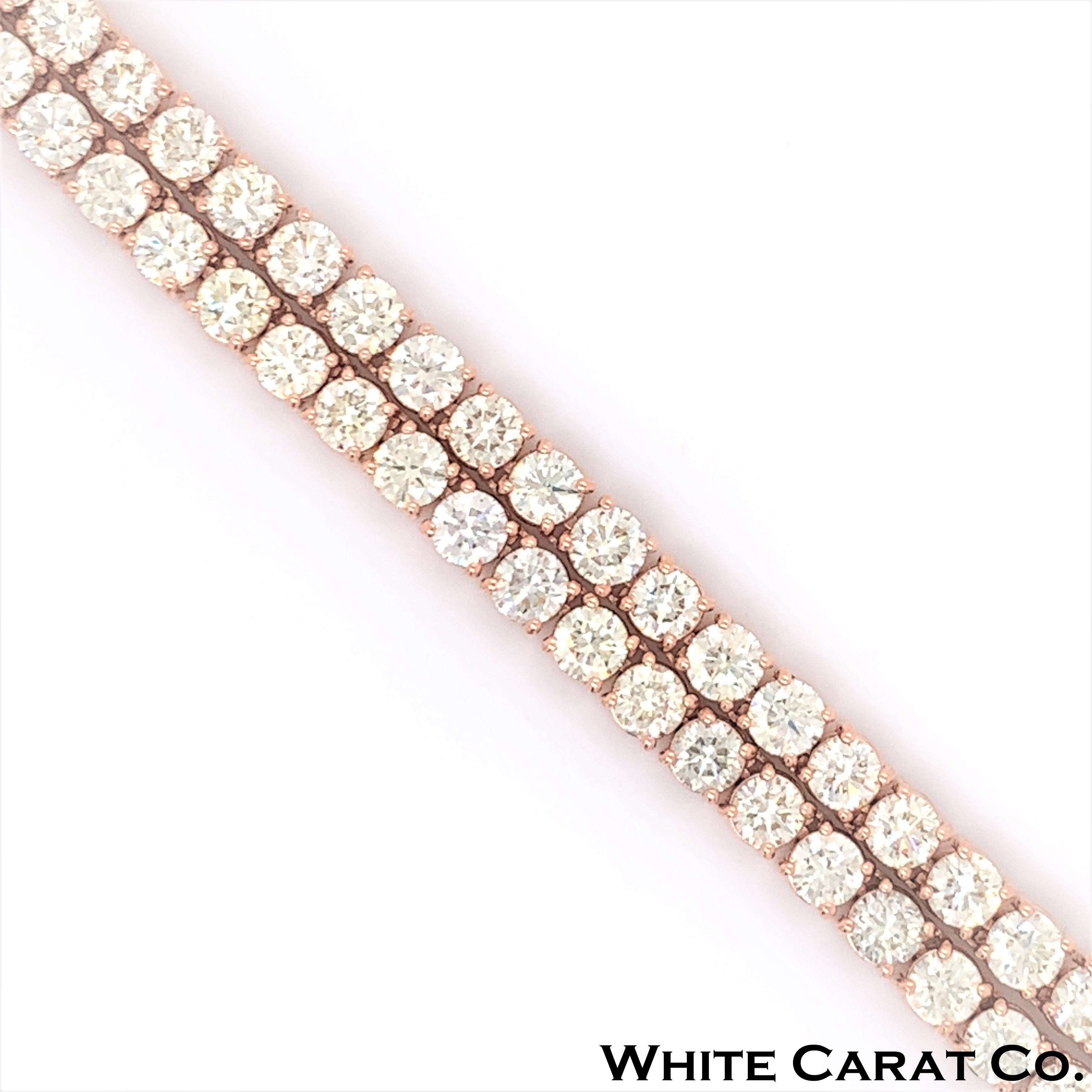 17PT- 19.00 CT. Tennis Necklace in 14K Rose Gold (4 Prong) - White Carat - USA & Canada