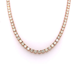 18.00 CT. - 35.00 CT. 21 Pointer Diamond Four Prong Tennis Chain in Gold - White Carat - USA & Canada