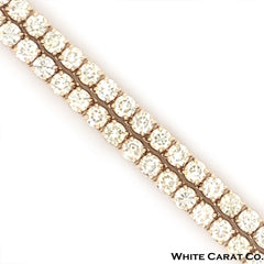 10PT- 15.20 CT. VVS Tennis Necklace in 14K Yellow Gold (4 Prong) - White Carat - USA & Canada