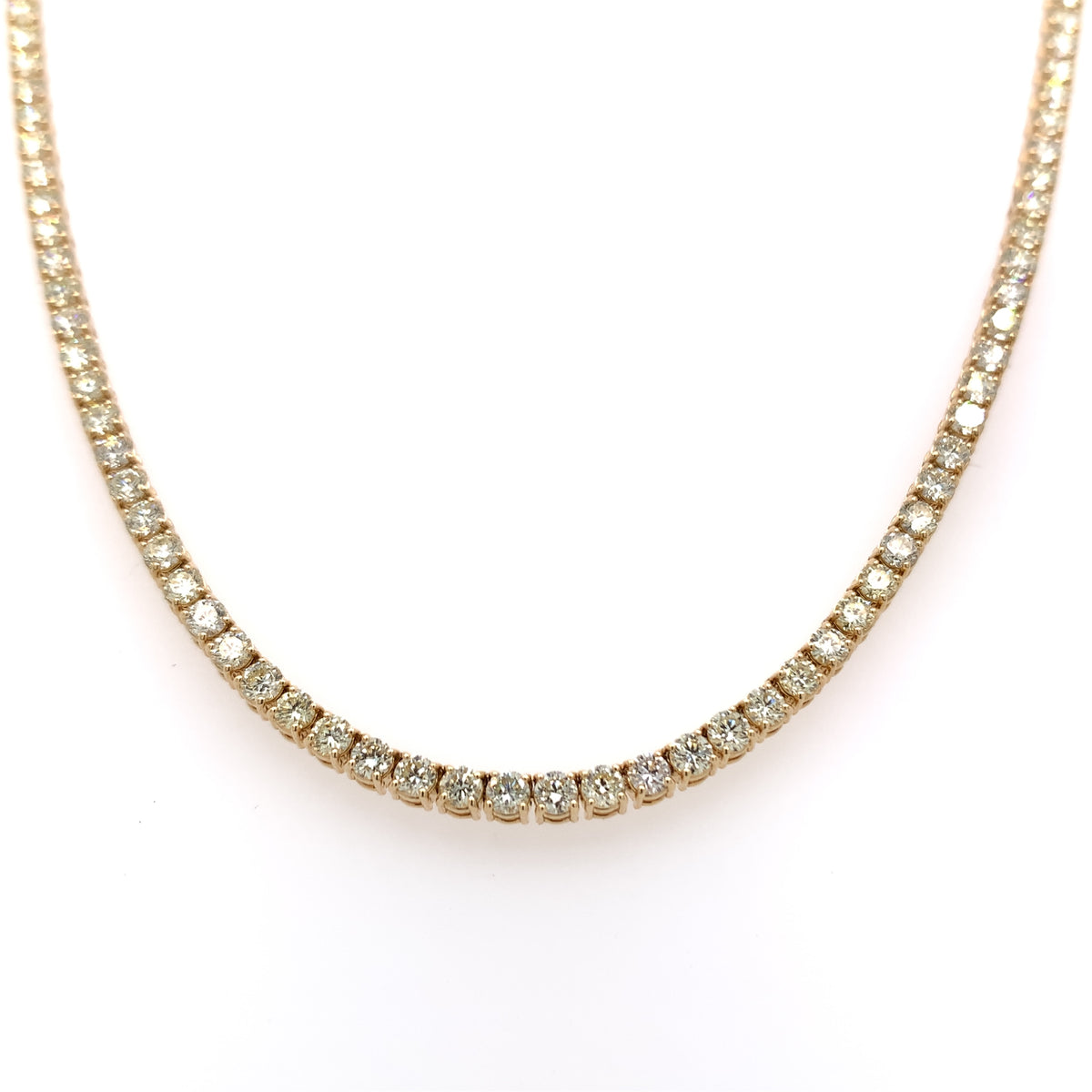 8.00 CT. - 15.00 CT. 6 Pointer Diamond Four Prong Tennis Chain in Gold - White Carat - USA & Canada