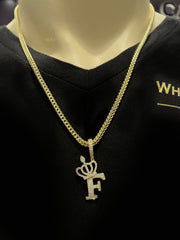 Diamond Letter "F" Pendant 10K - White Carat - USA & Canada