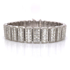18.00 CT. Diamond Rectangle Baguette Link Bracelet in Gold - White Carat - USA & Canada
