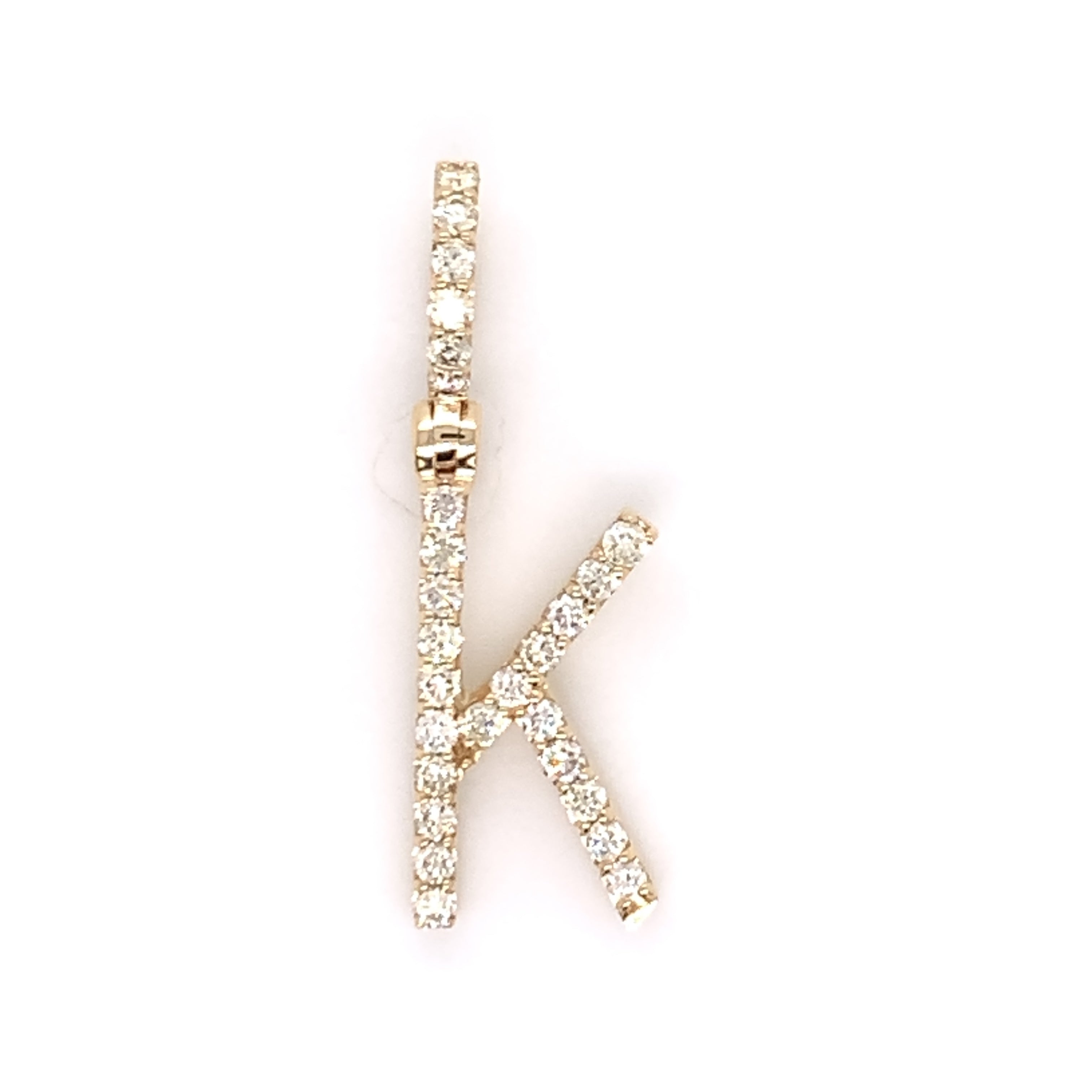 0.80 CT. Diamond Letter "K" Pendant in 10K Gold - White Carat - USA & Canada