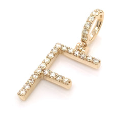 0.80 CT. Diamond Letter "F" Pendant in 10K Gold - White Carat - USA & Canada