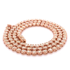 16.00 CT. - 30.00 CT. 18 Pointer Diamond Crown Setting Tennis Chain in Gold - White Carat - USA & Canada