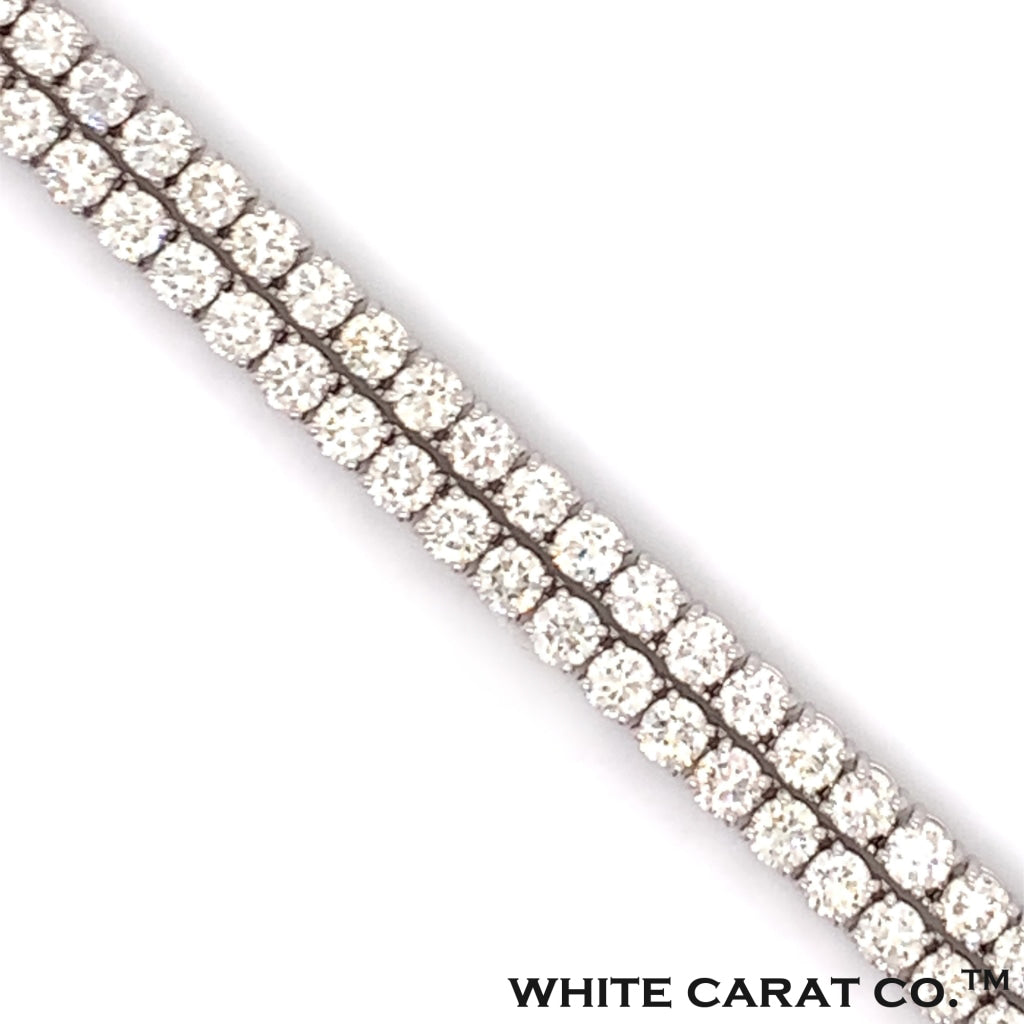 3PT- 5.00 CT. - 11.00 CT.  Tennis Necklace 14K White Gold (4 Prong) - White Carat - USA & Canada