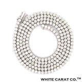 3PT- 5.00 CT. - 11.00 CT.  Tennis Necklace 14K White Gold (4 Prong) - White Carat - USA & Canada