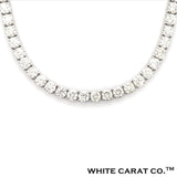 3PT- 6.00 CT. - 11.00 CT.  Tennis Necklace 14K White Gold (4 Prong) - White Carat - USA & Canada