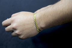 10K Semi-Solid Gold Miami Cuban Bracelet -7MM - White Carat Diamonds 