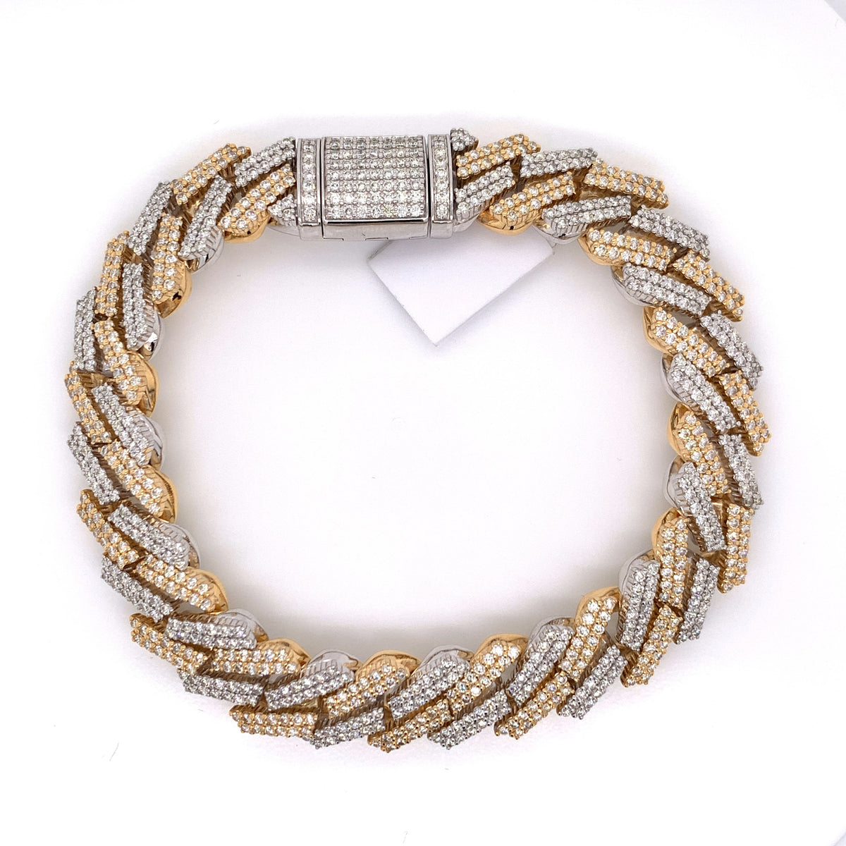 White & Yellow Gold Diamond Bracelet 14K - White Carat - USA & Canada