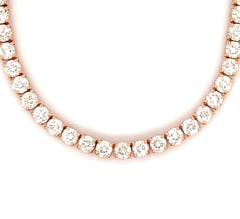 10PT- 15.20 CT. Tennis Necklace in 14K Rose Gold (4 Prong) - White Carat - USA & Canada
