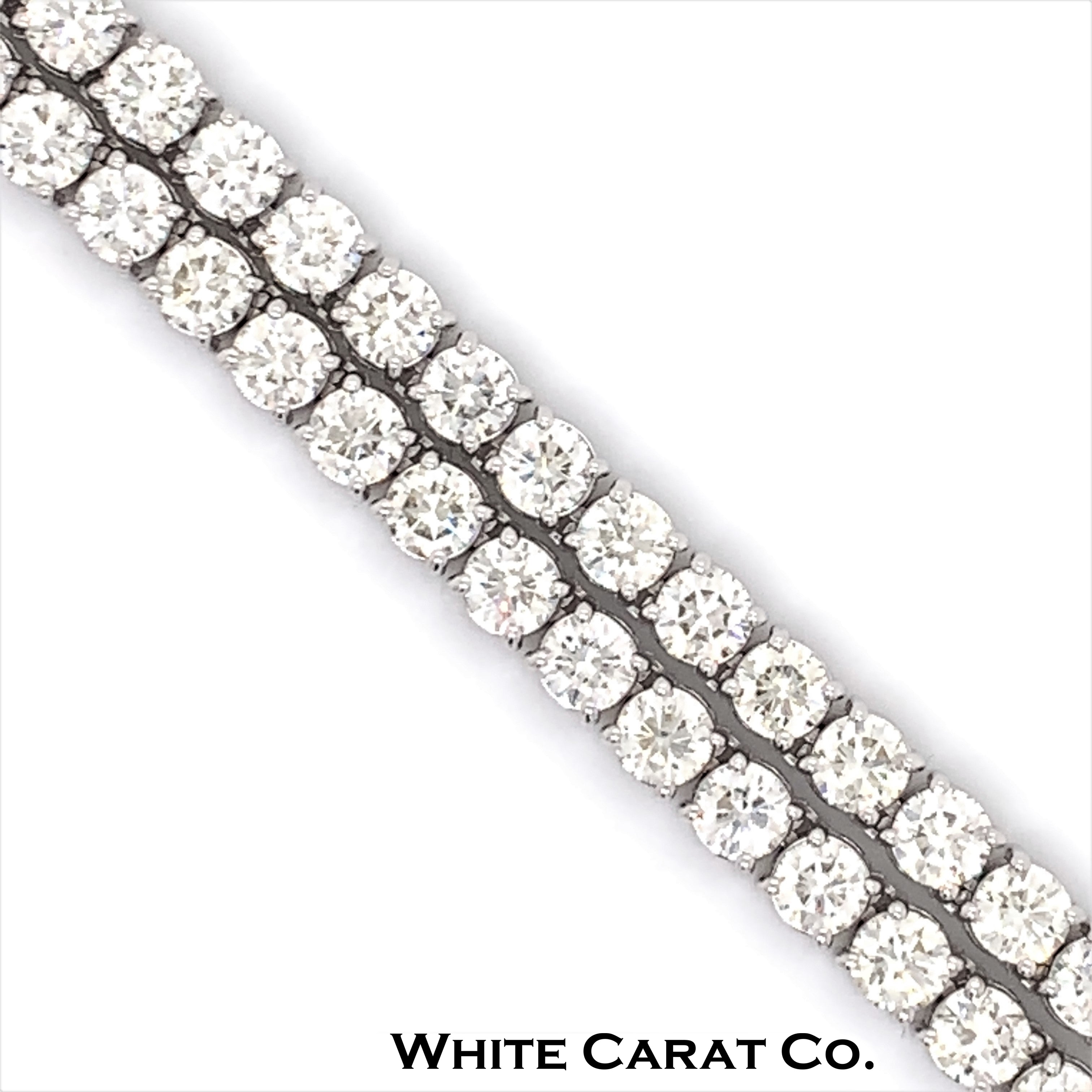17PT- 19.00 CT. VVS Tennis Necklace in 14K White Gold (4 Prong) - White Carat - USA & Canada