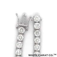 17PT- 19.00 CT. Tennis Necklace in 14K White Gold (4 Prong) - White Carat - USA & Canada