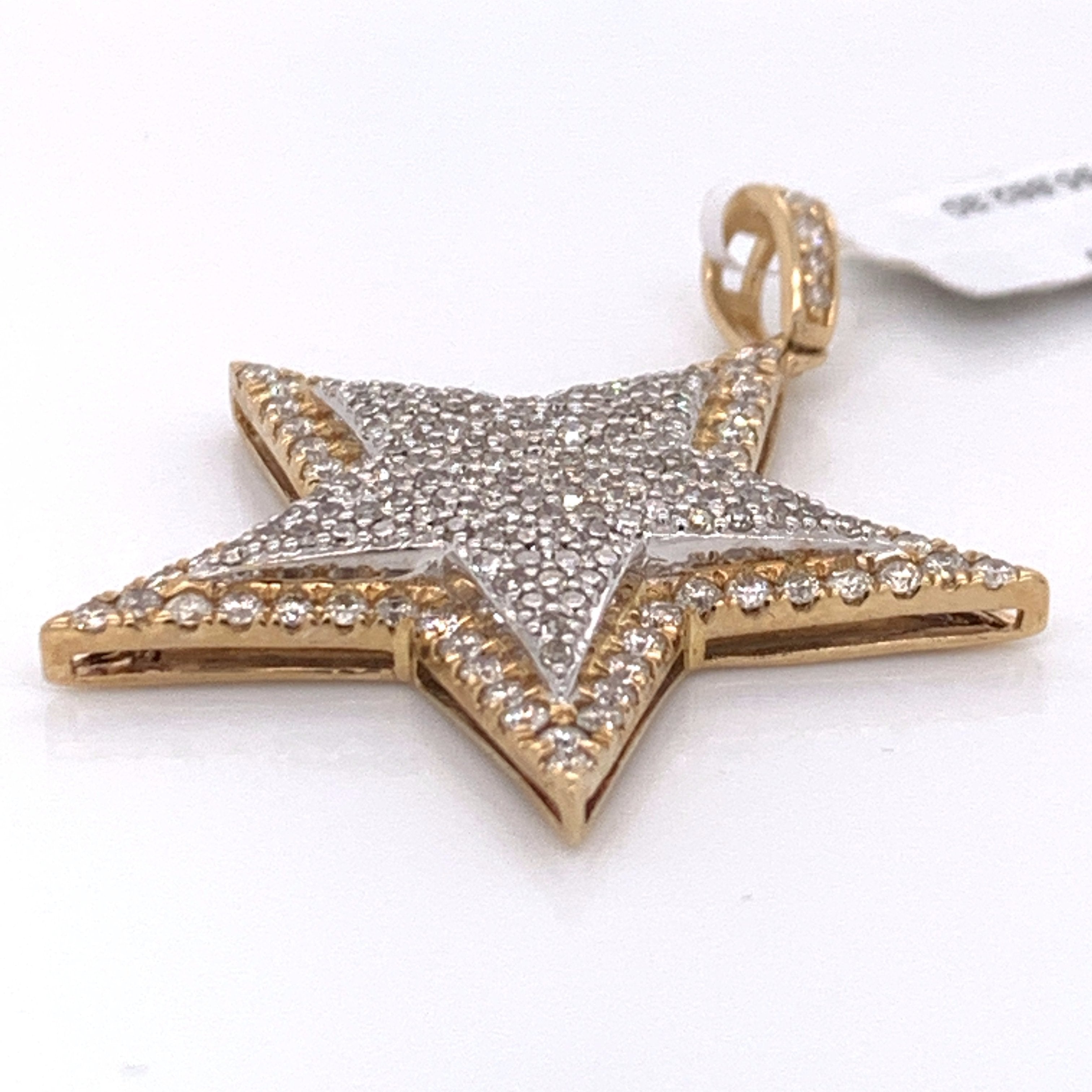 2.00 CT. Diamond 14K White And Yellow Gold Star Pendant - White Carat - USA & Canada