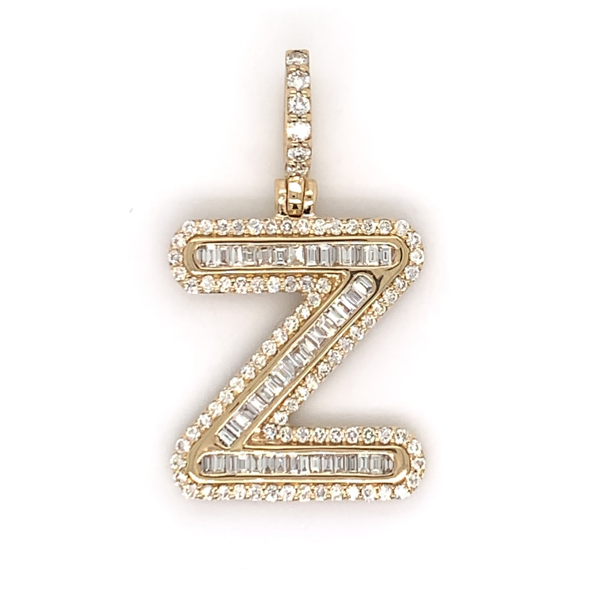 1.00 CT. Diamond Baguette Letter "Z" Pendant in 10K Gold - White Carat - USA & Canada