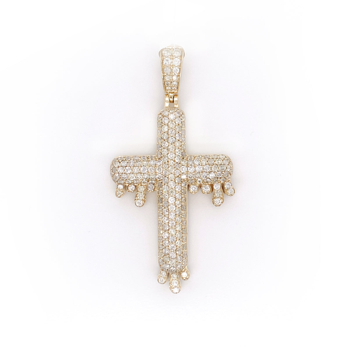 Diamond Drip Cross Cross Pendant 10K - White Carat - USA & Canada