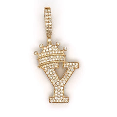 1.30 CT. Diamond Initial "Y" Pendant in 10K Gold - White Carat - USA & Canada