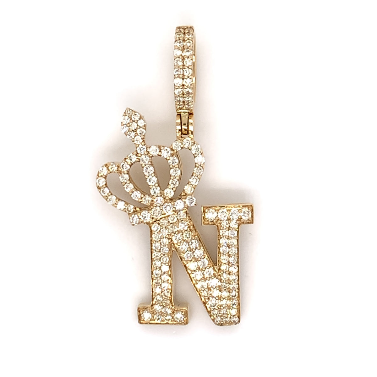 1.30 CT. Diamond Initial "N" Pendant in 10K Gold - White Carat - USA & Canada