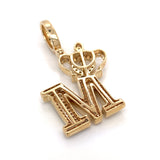1.30 CT. Diamond Initial "M" Pendant in 10K Gold - White Carat - USA & Canada
