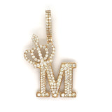 1.30 CT. Diamond Initial "M" Pendant in 10K Gold - White Carat - USA & Canada